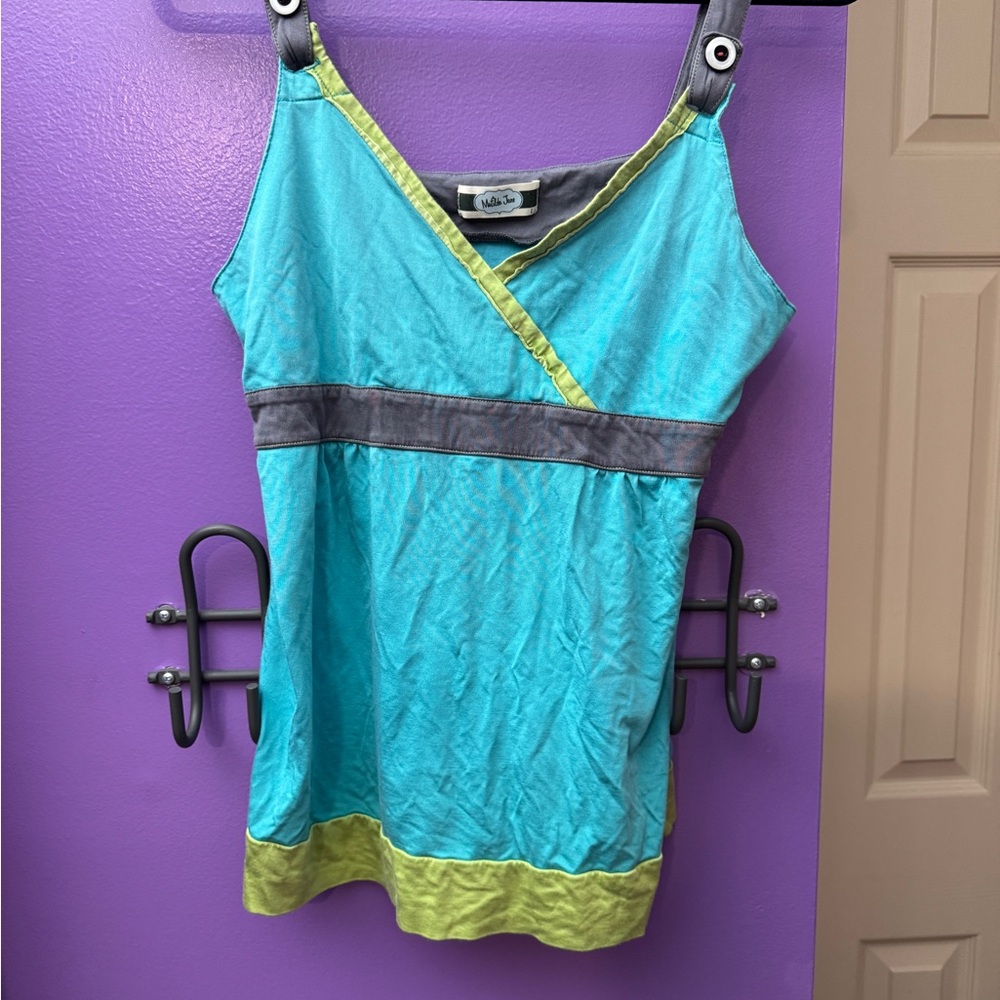 Matilda Jane Blue and Green Sleeveless Wrap Camisole